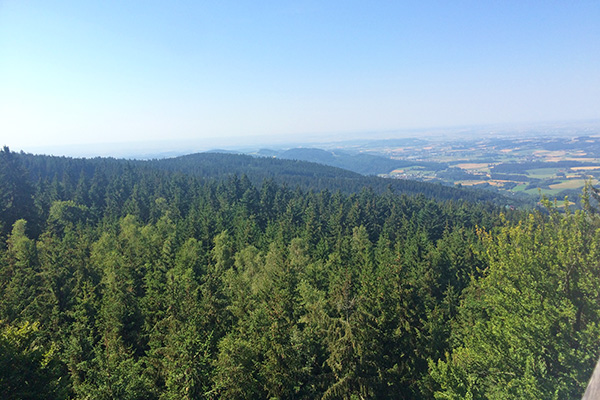Taking in some fresh air while enjoying the gorgeous view of the Bavarian Forest.